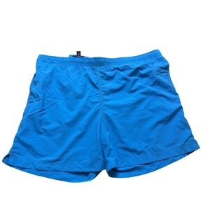 Lands' End Swim Trunks Mens XXL Blue Solid Elastic Waist Board Shorts 44-46